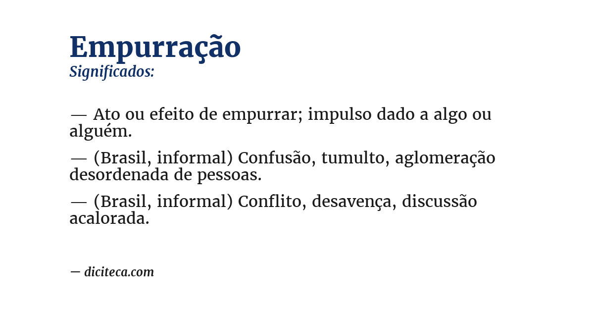 Significado de empurração