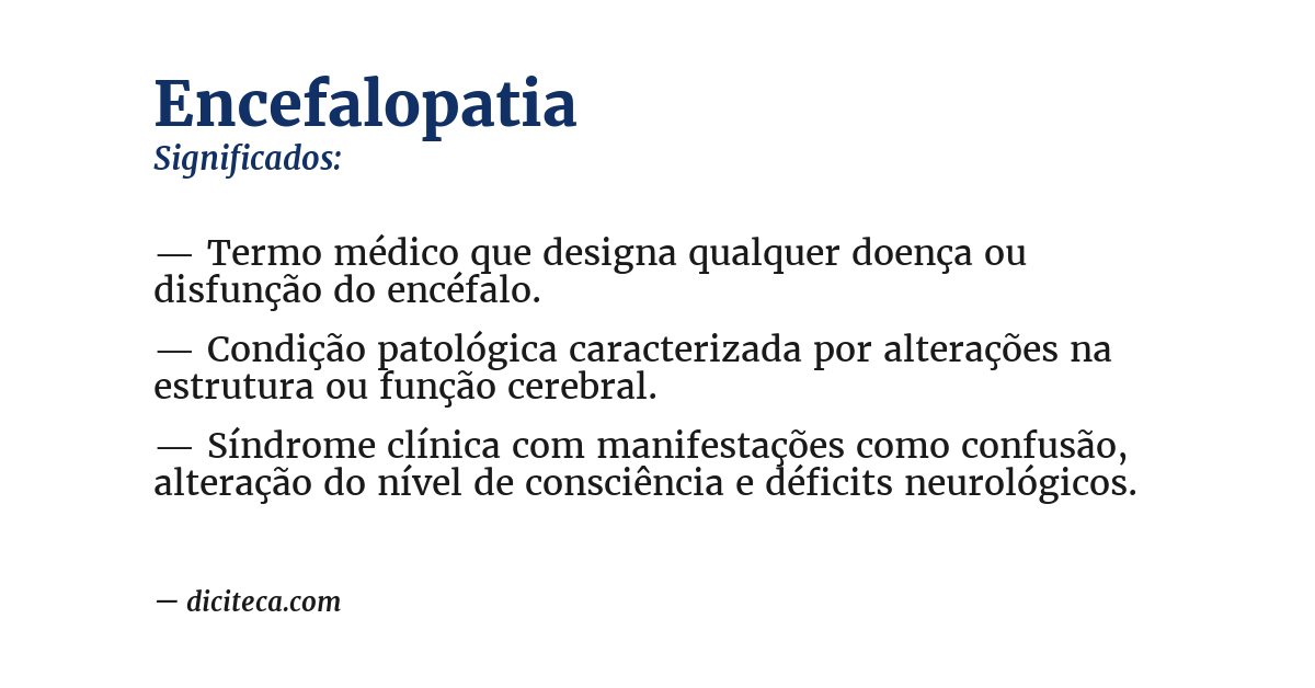 Significado de encefalopatia