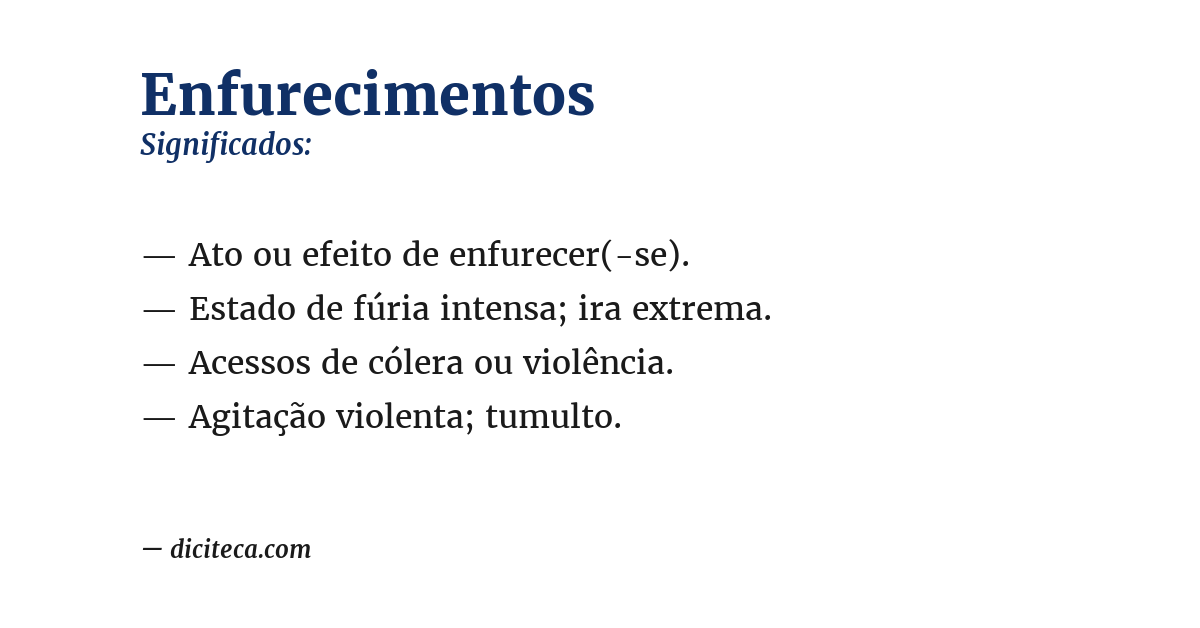 Significado de enfurecimentos