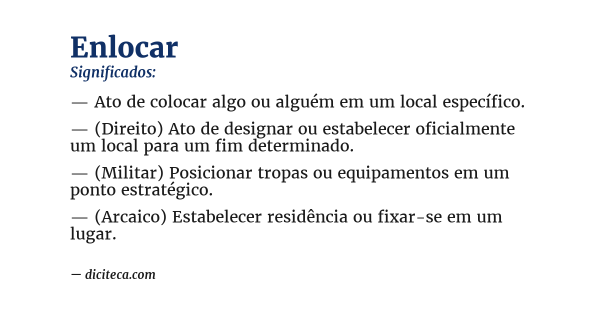 Significado de enlocar