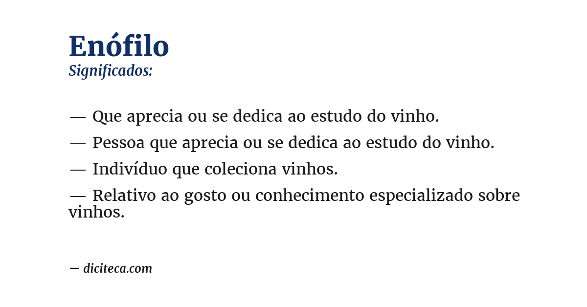 Significado de enófilo