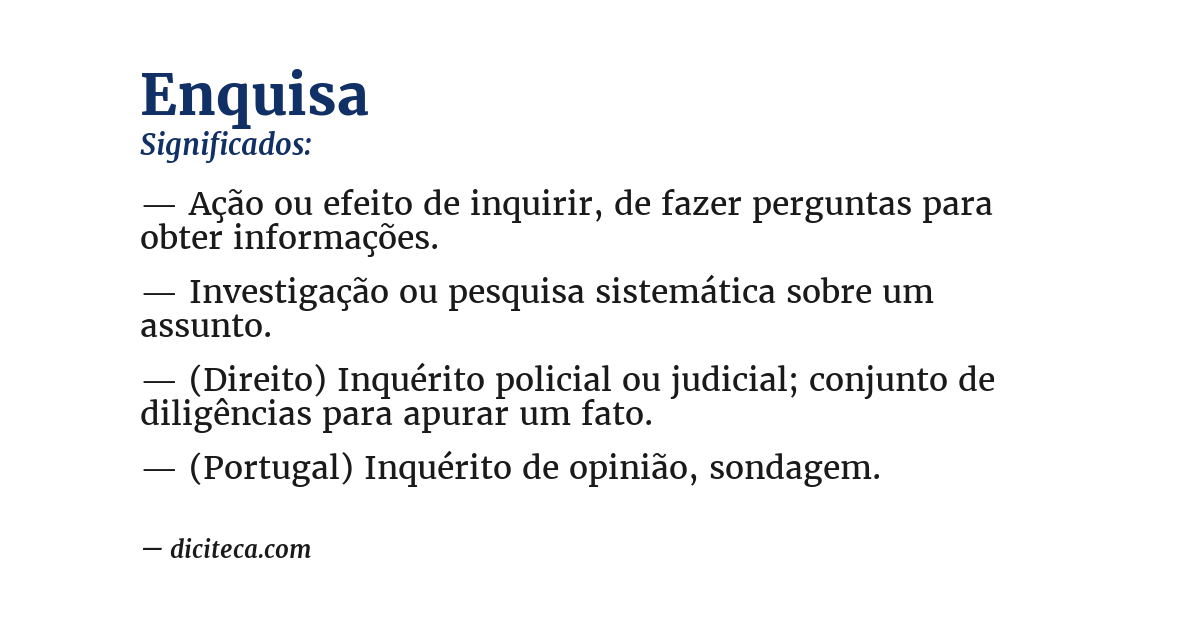 Significado de enquisa