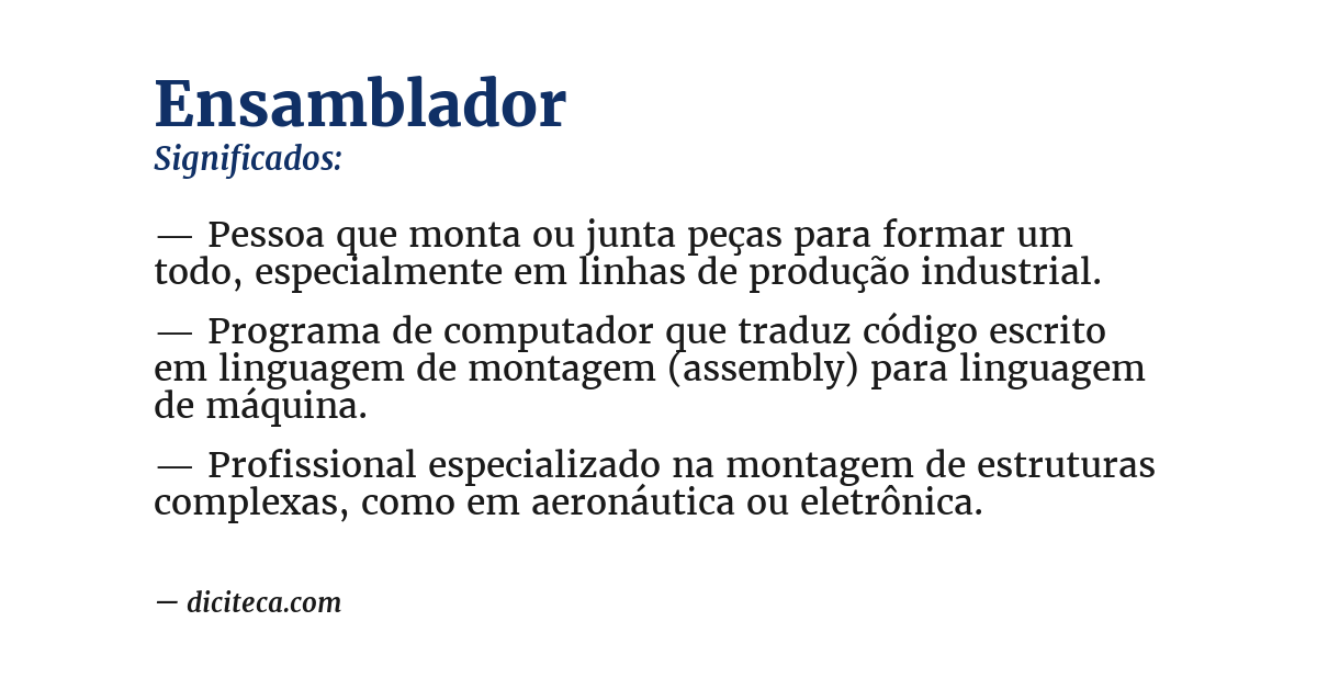 Significado de ensamblador