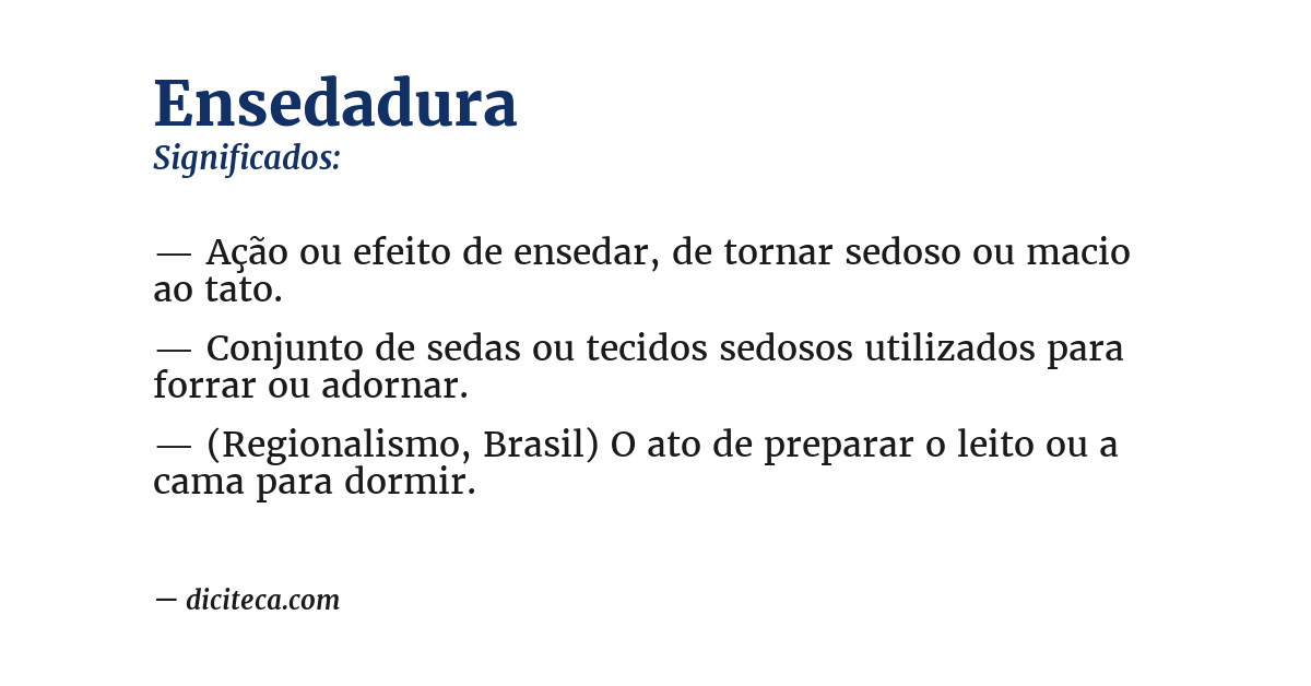 Significado de ensedadura