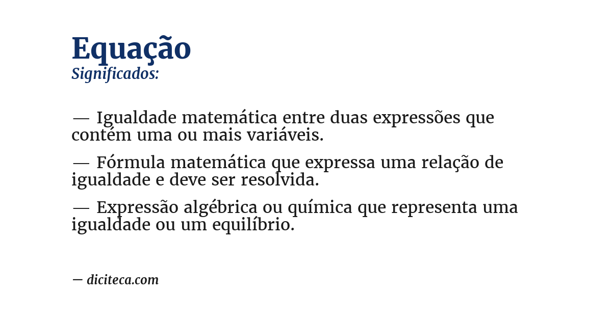 Significado de equação