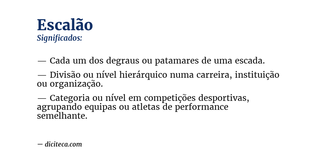Significado de escalão