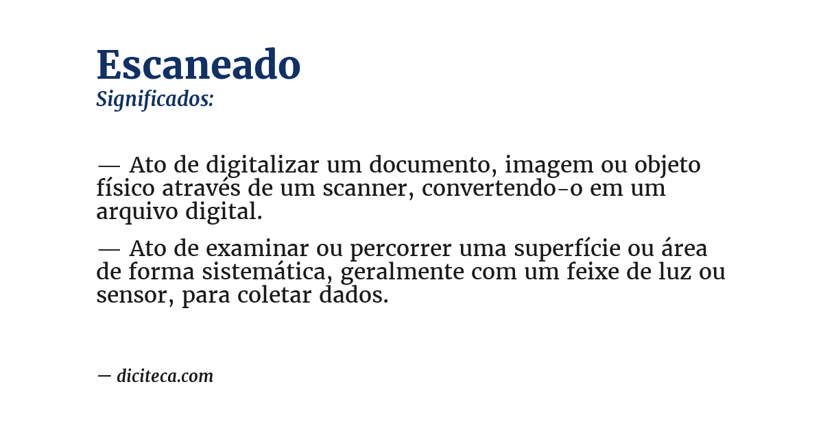 Significado de escaneado
