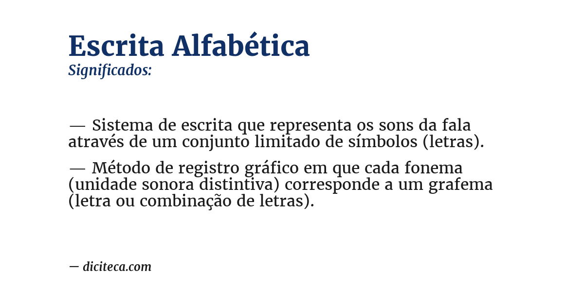 Significado de escrita alfabética