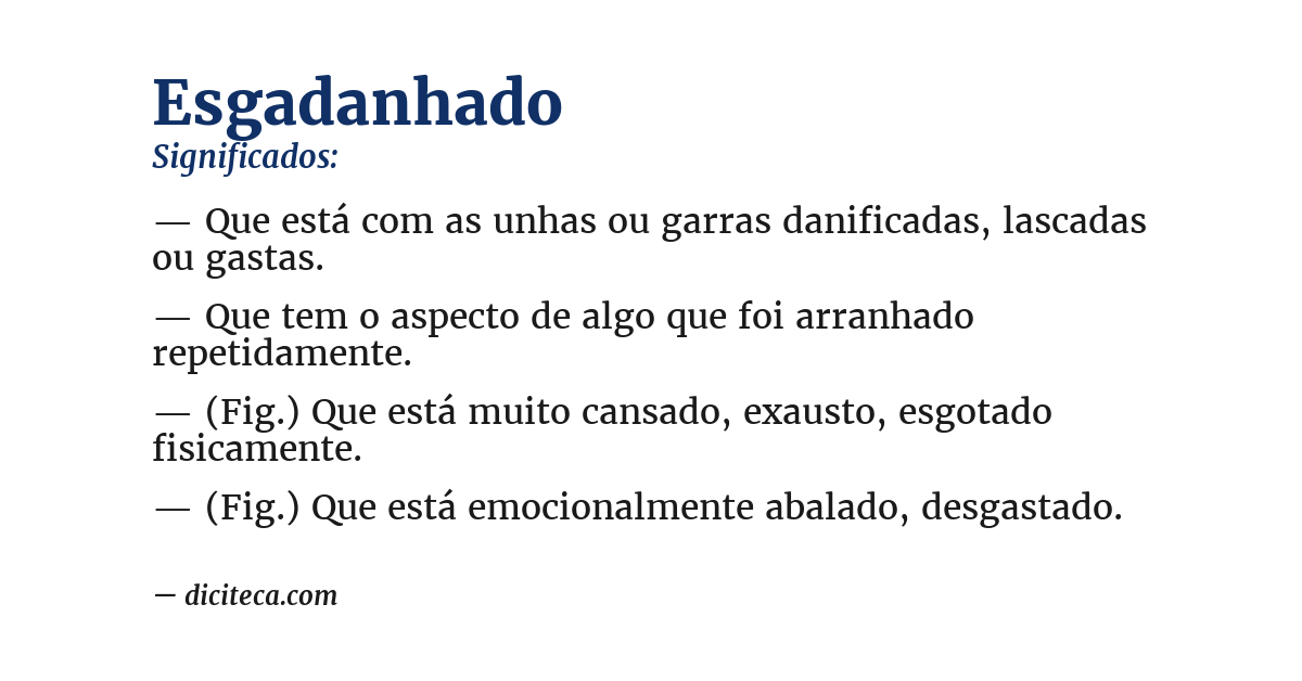 Significado de esgadanhado
