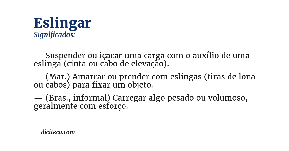 Significado de eslingar