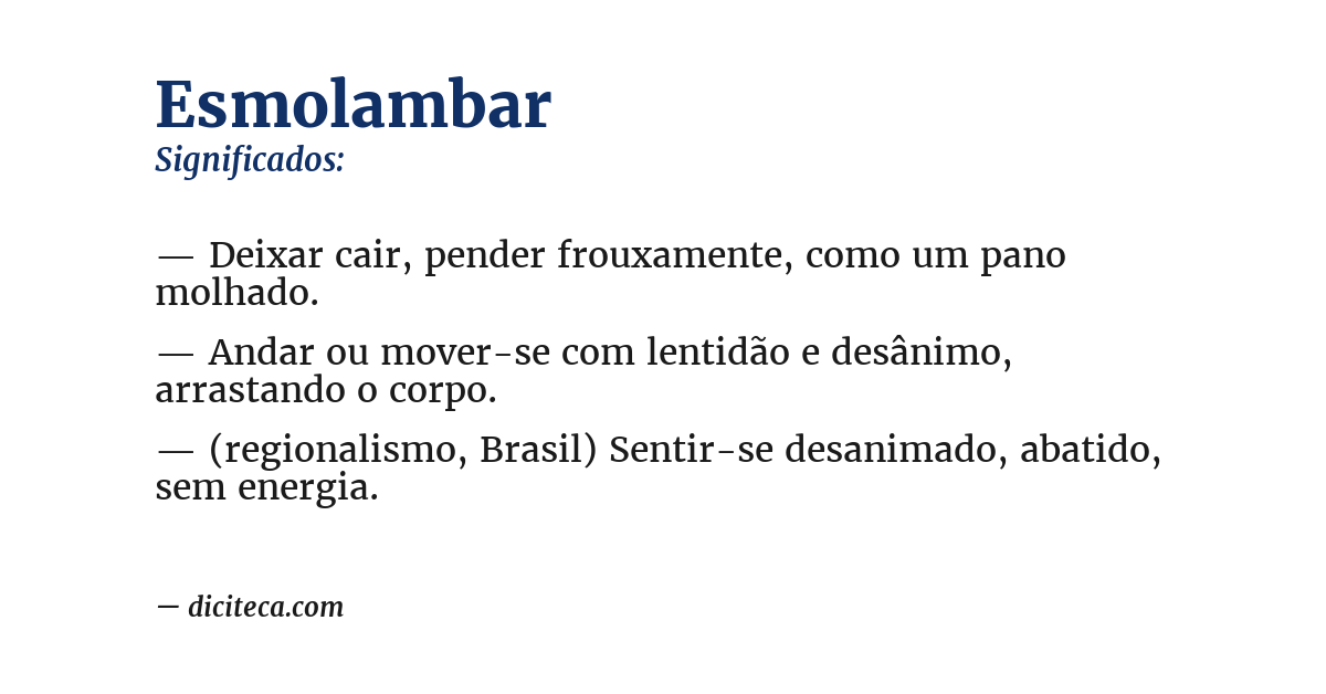 Significado de esmolambar