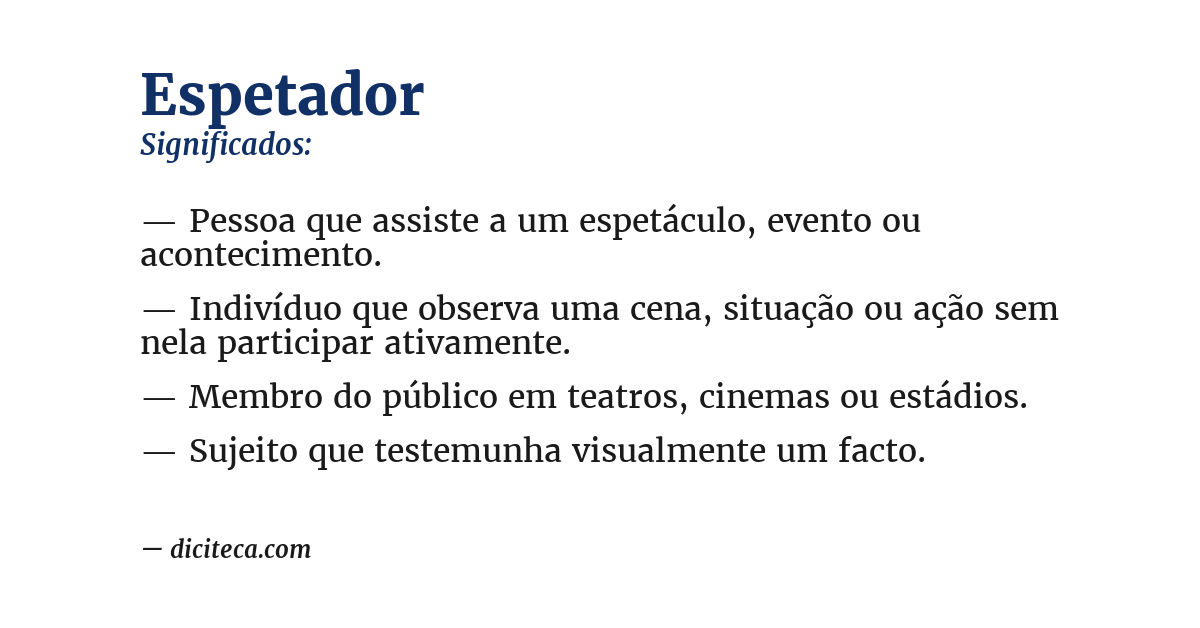 Significado de espetador