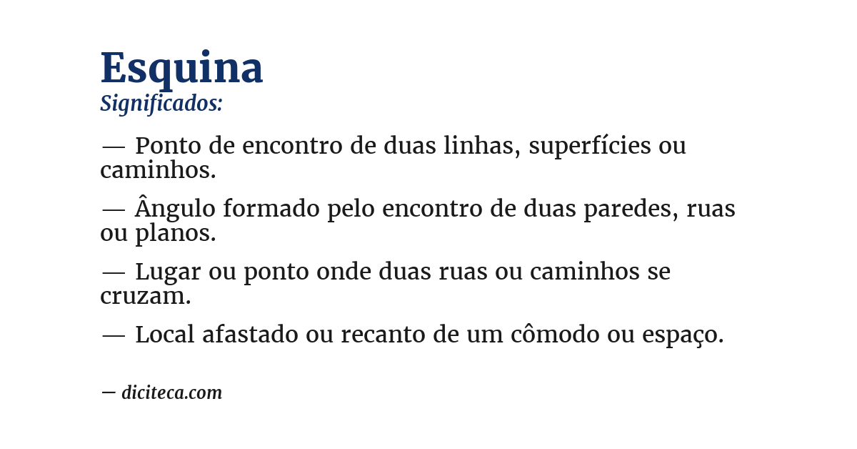 Significado de esquina