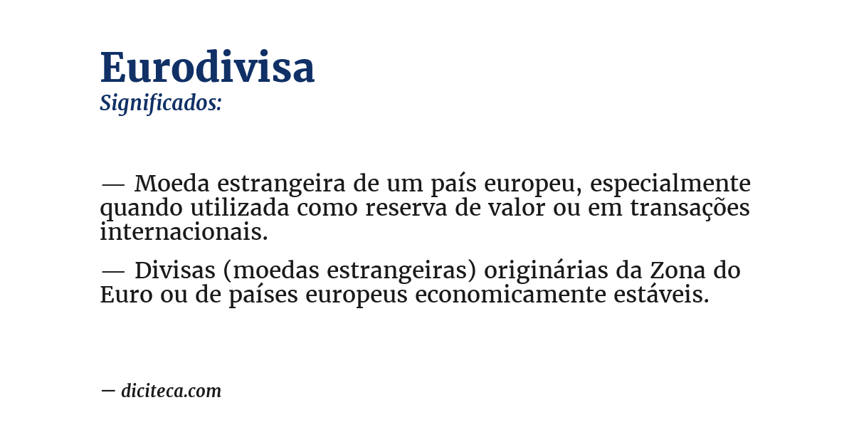 Significado de eurodivisa