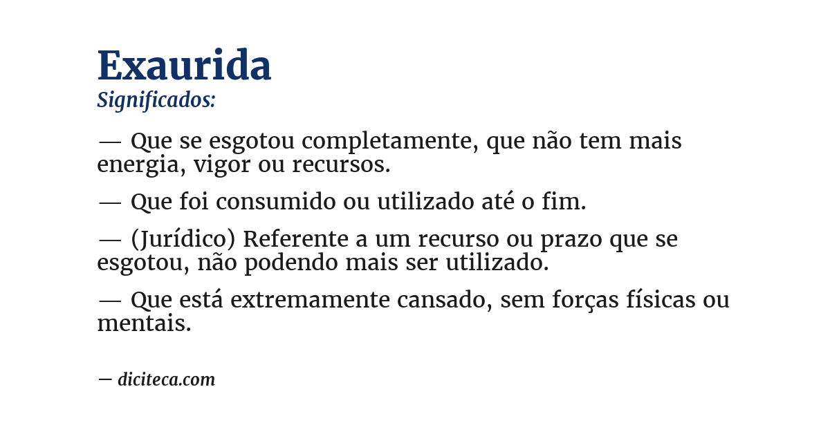 Significado de exaurida