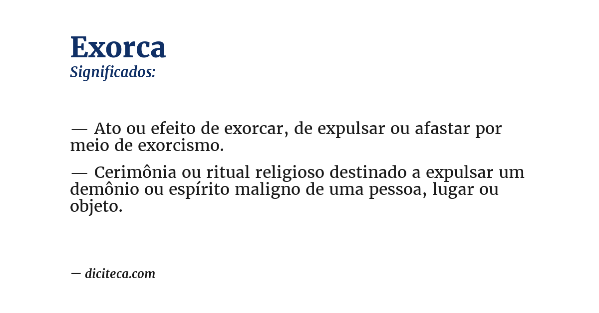 Significado de exorca