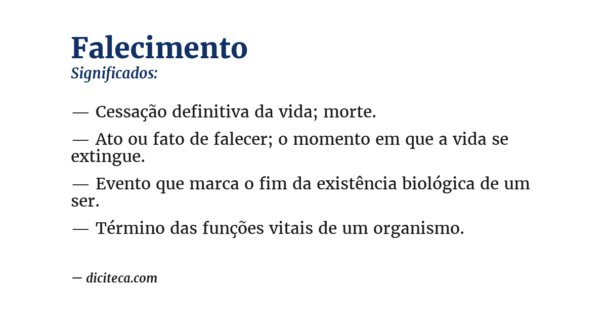 Significado de falecimento