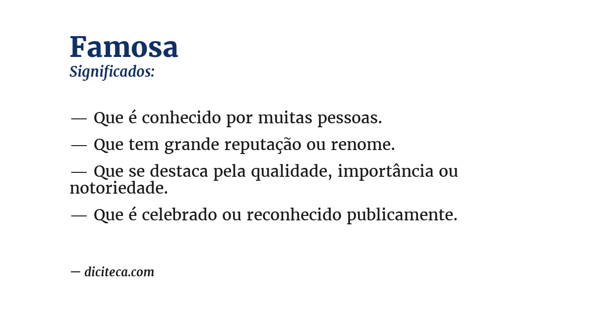 Significado de famosa