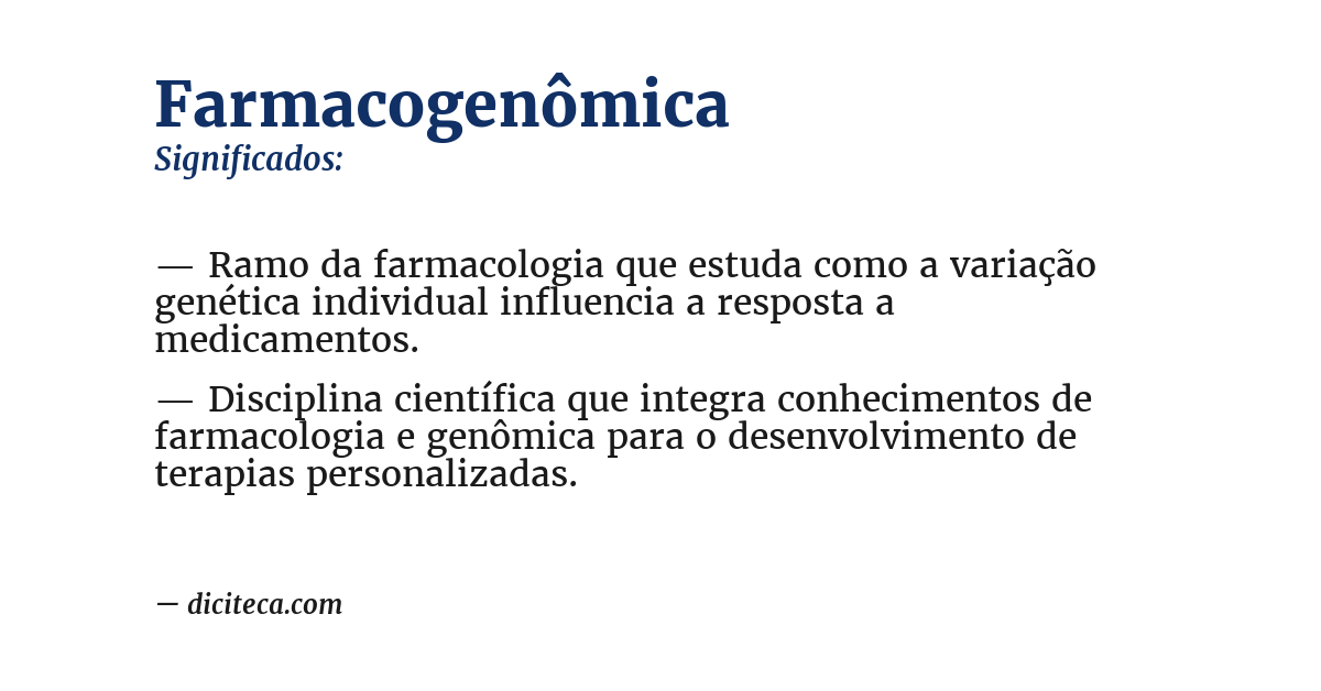 Significado de farmacogenômica