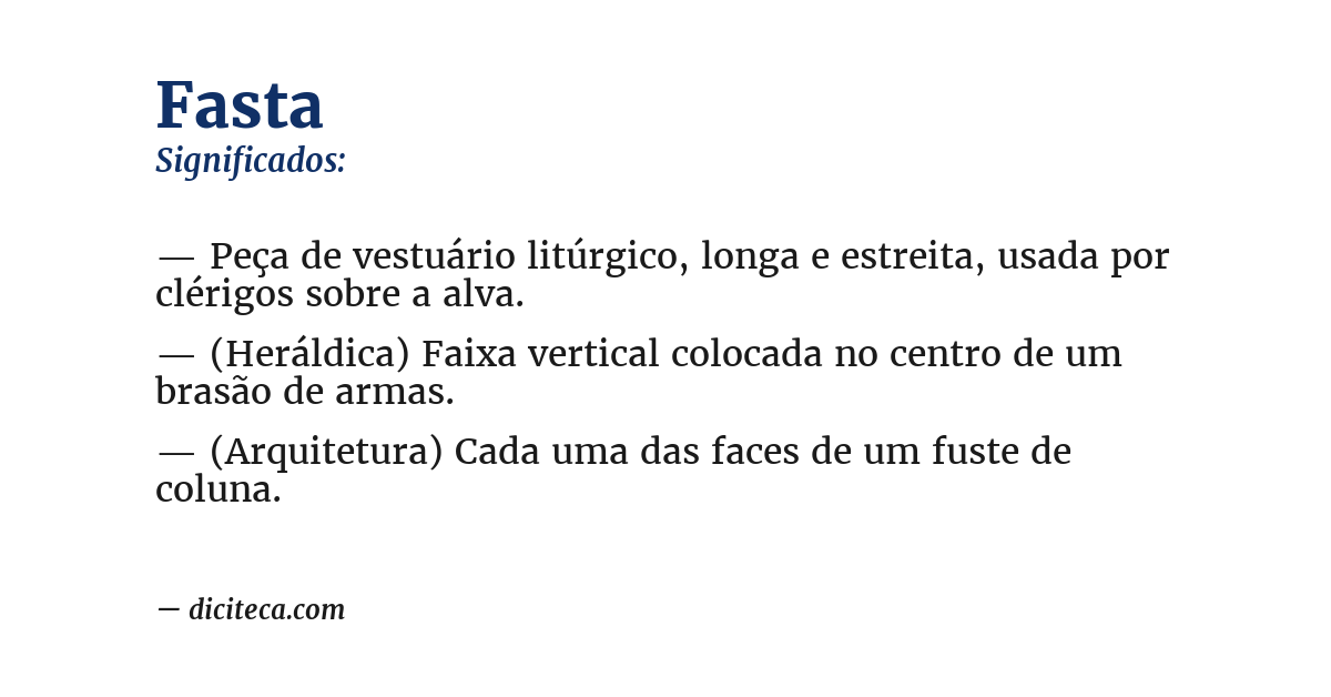 Significado de fasta