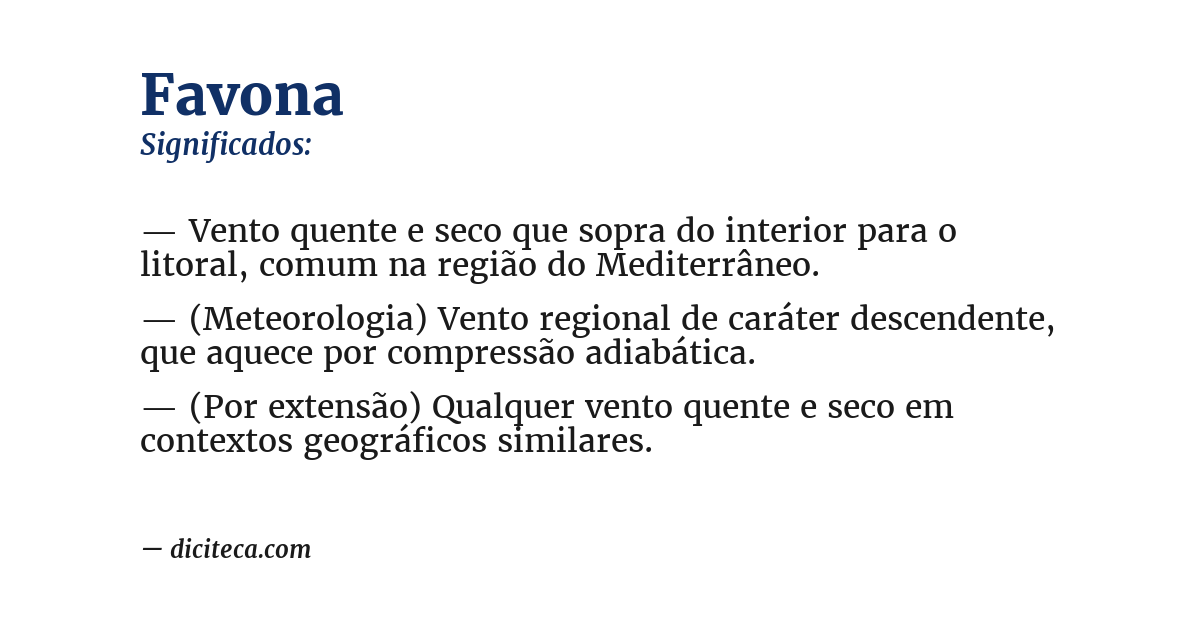 Significado de favona