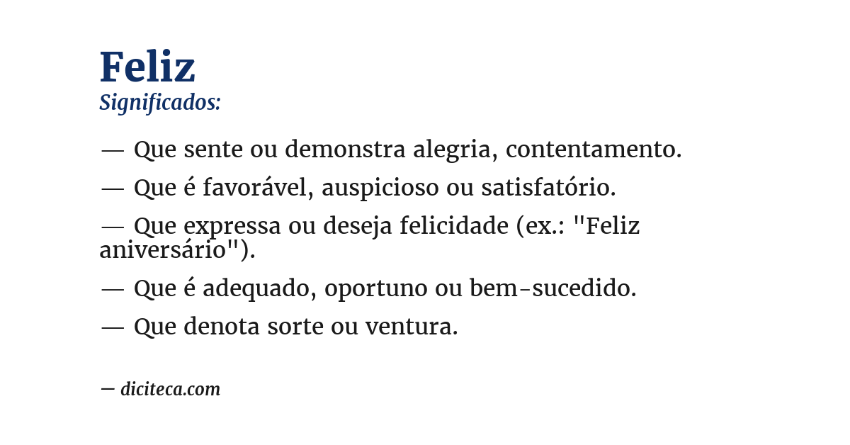Significado de feliz