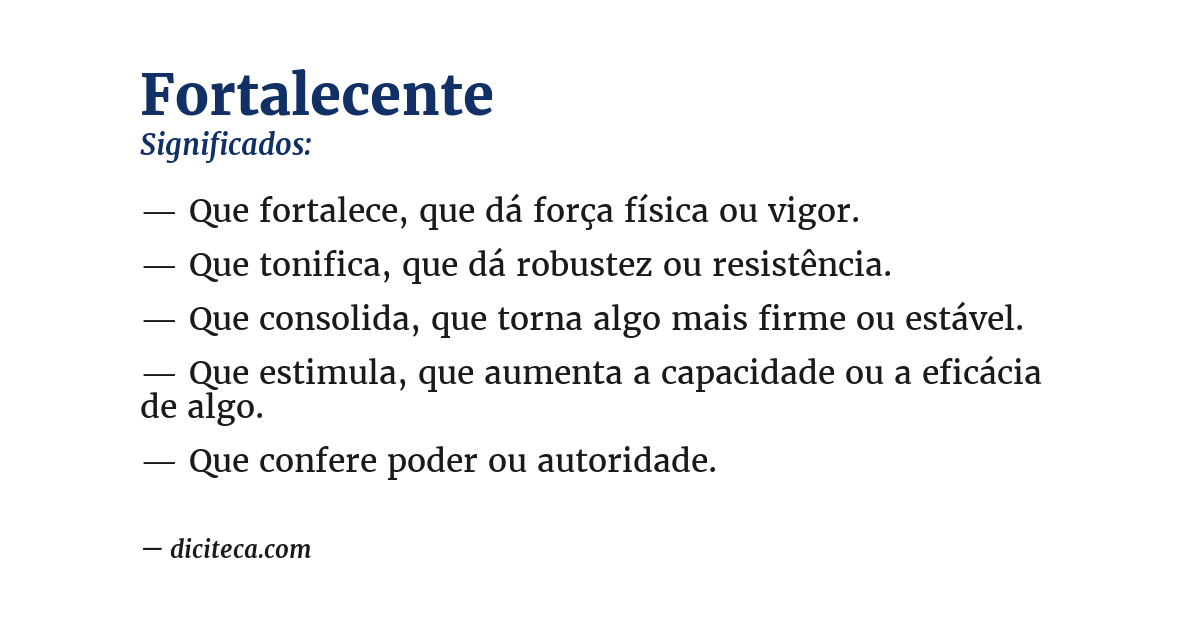 Significado de fortalecente