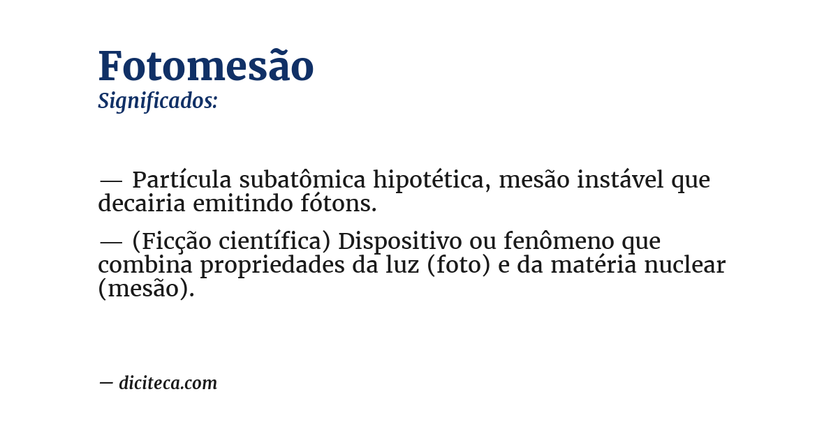 Significado de fotomesão
