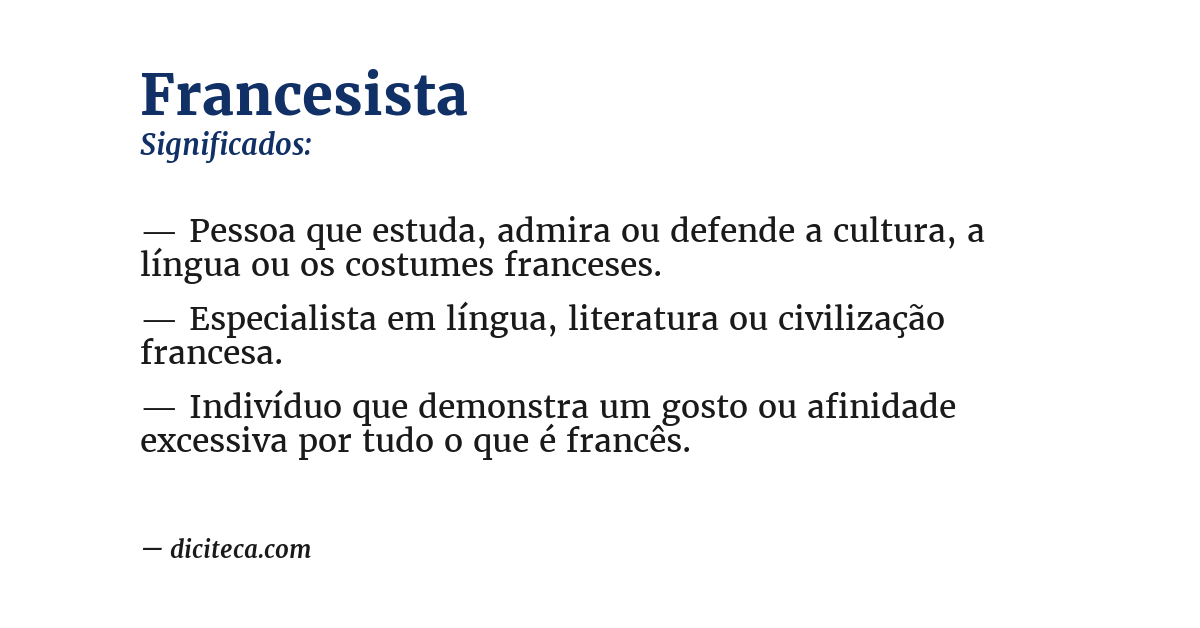 Significado de francesista