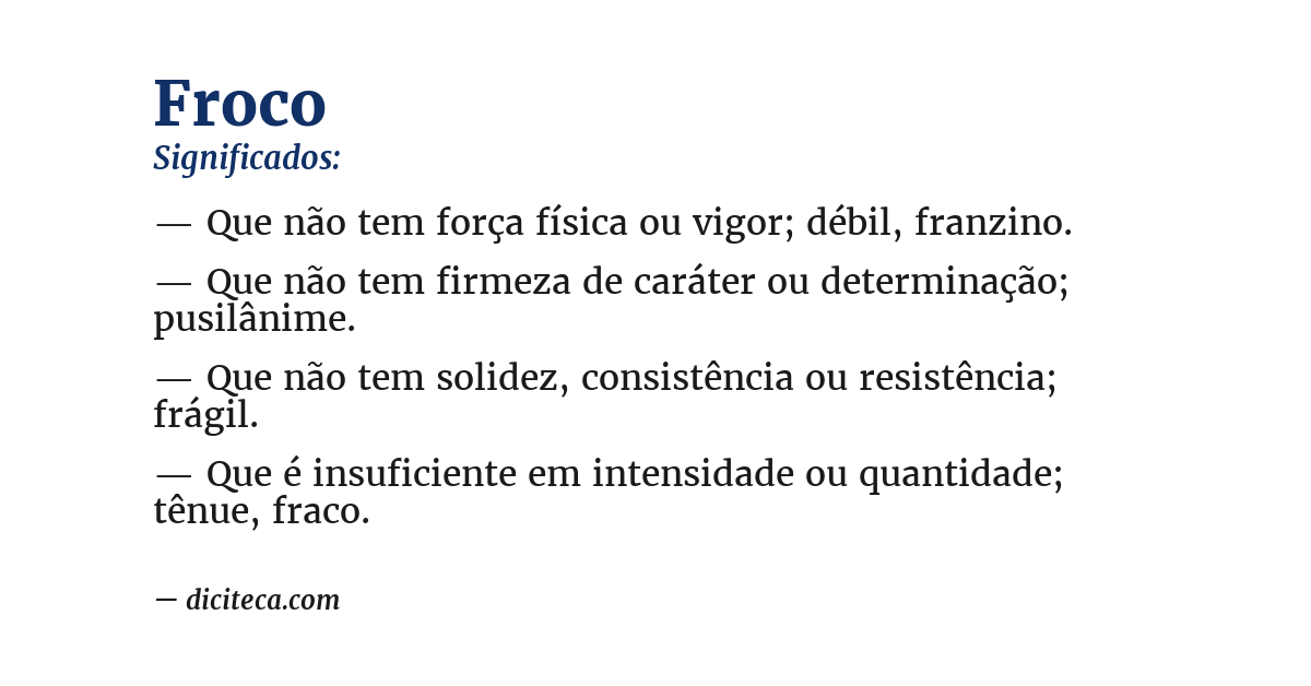 Significado de froco