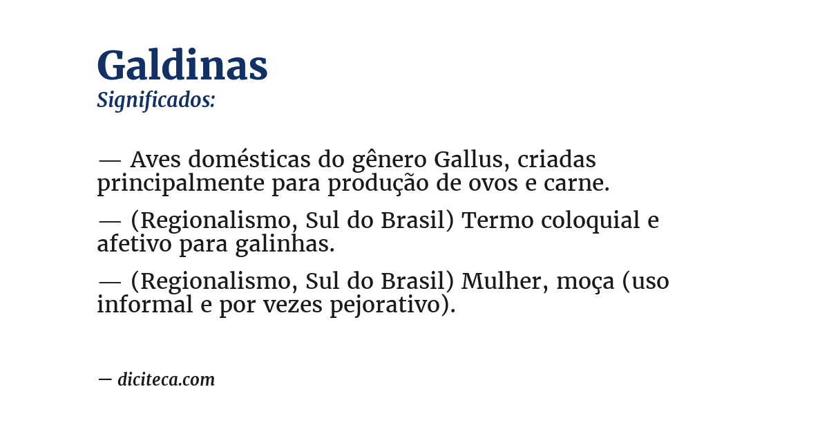 Significado de galdinas