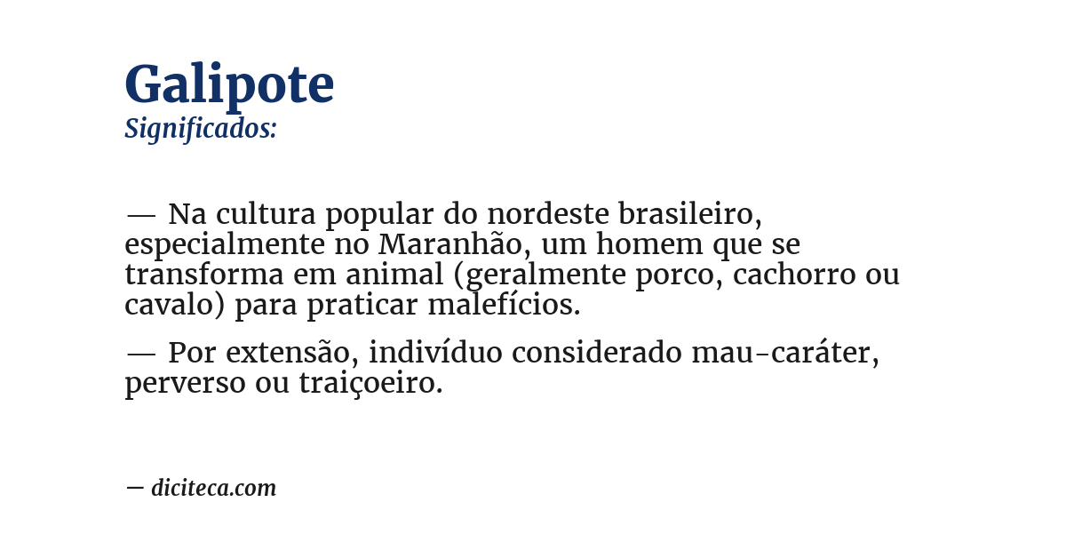 Significado de galipote