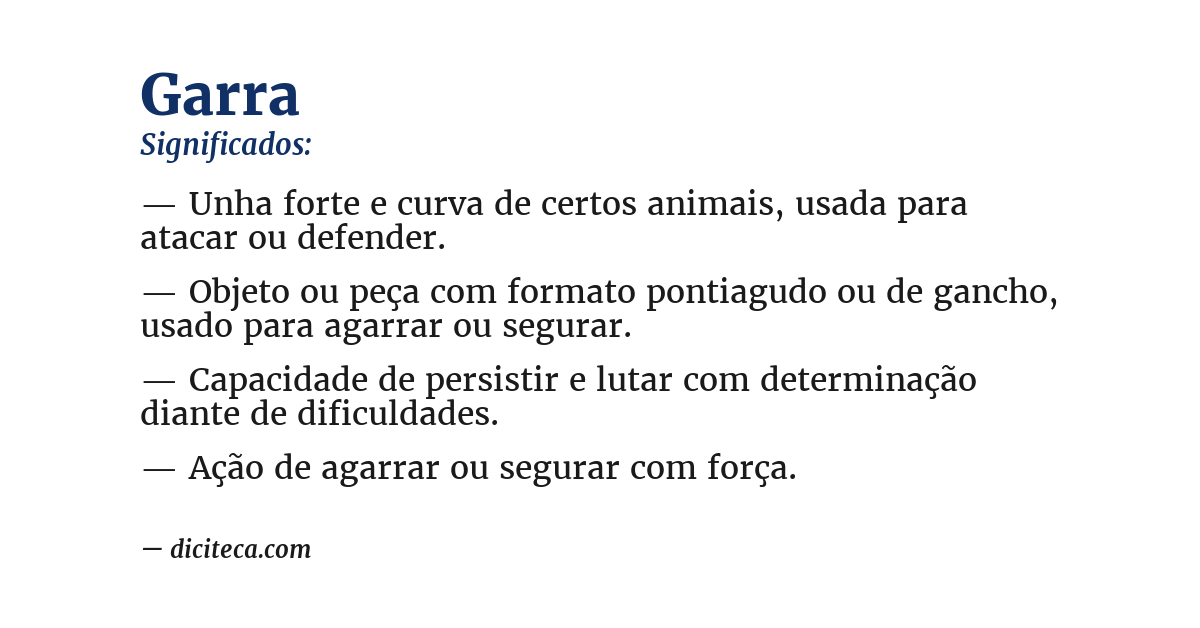 Significado de garra