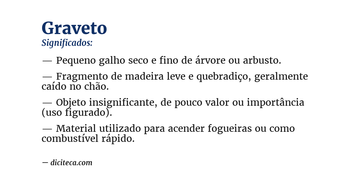 Significado de graveto