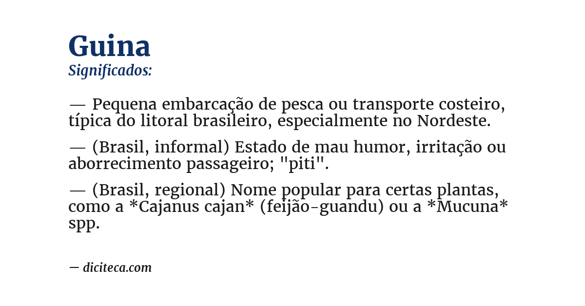 Significado de guina