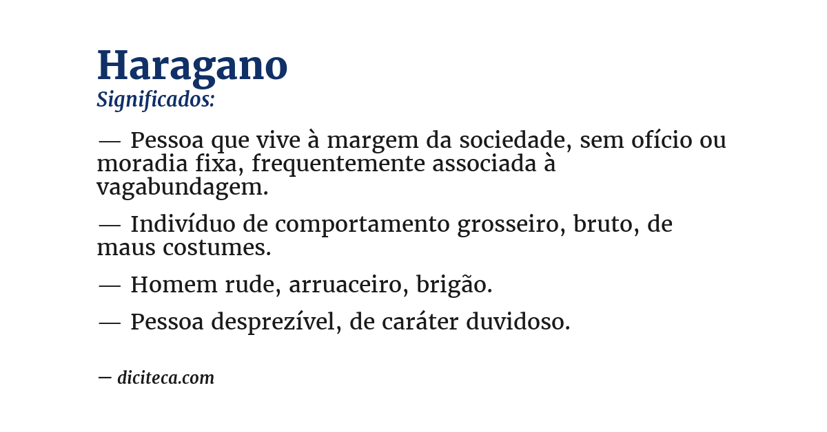 Significado de haragano