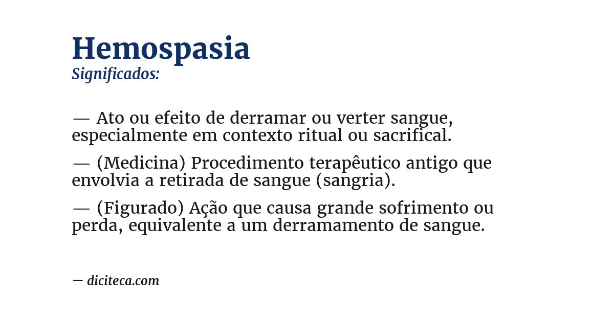 Significado de hemospasia