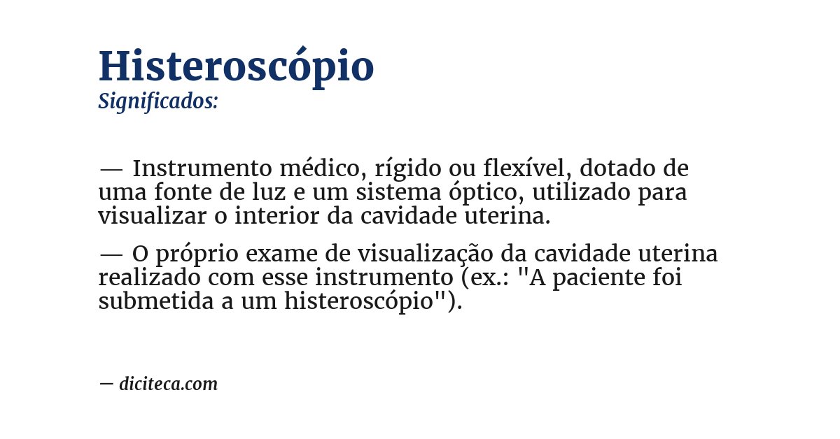 Significado de histeroscópio