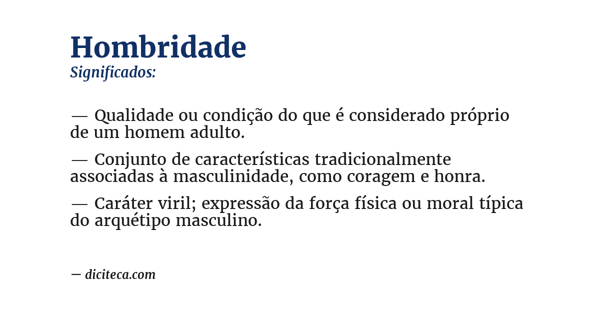 Significado de hombridade