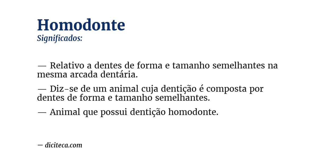 Significado de homodonte