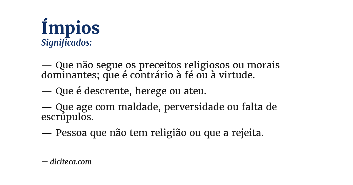 Significado de ímpios