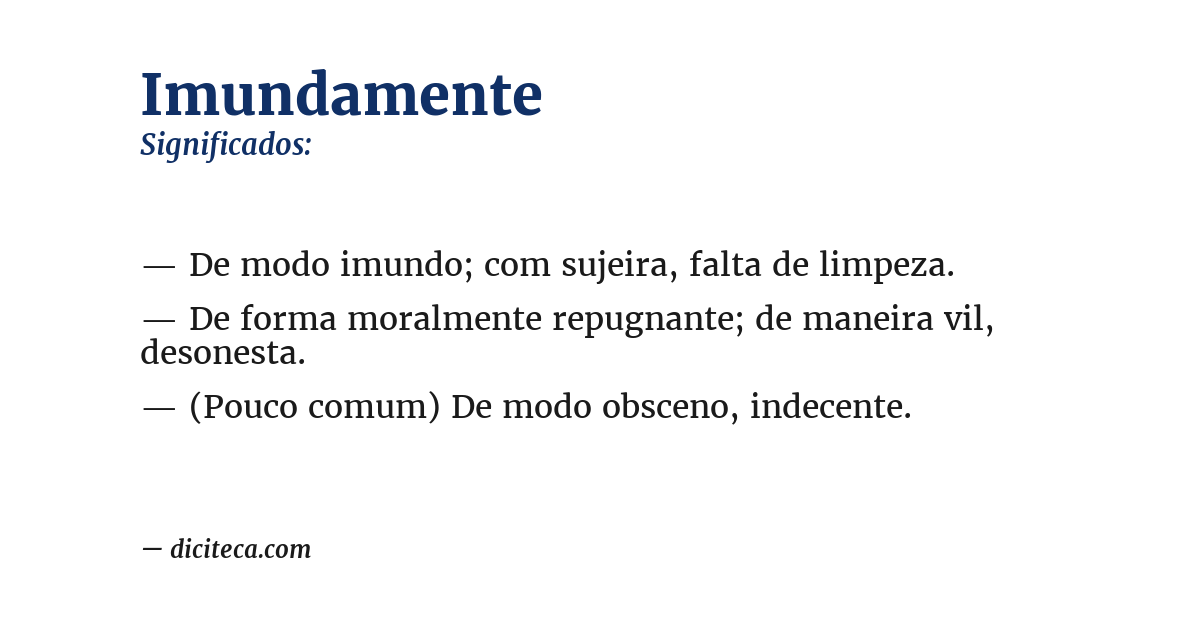 Significado de imundamente