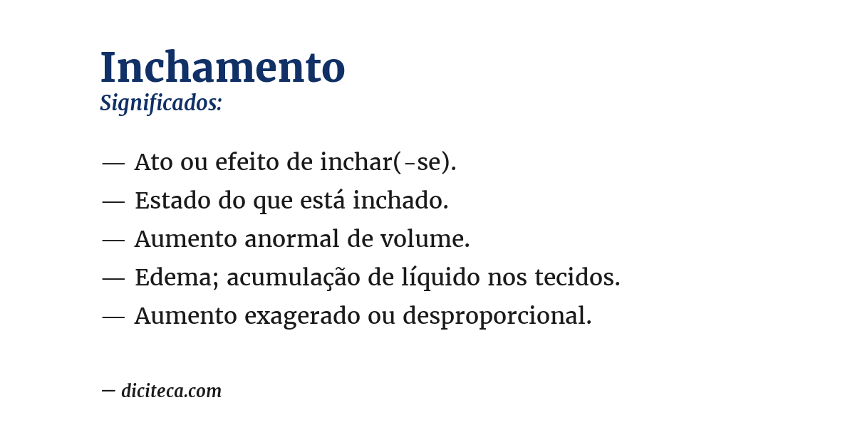 Significado de inchamento