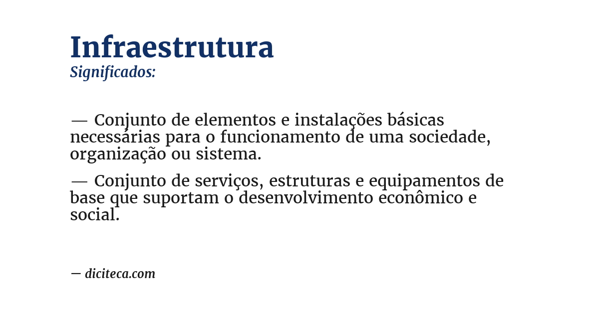 Significado de infraestrutura