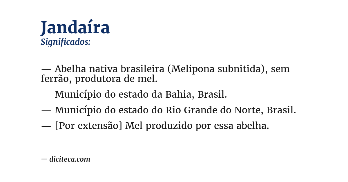 Significado de jandaíra
