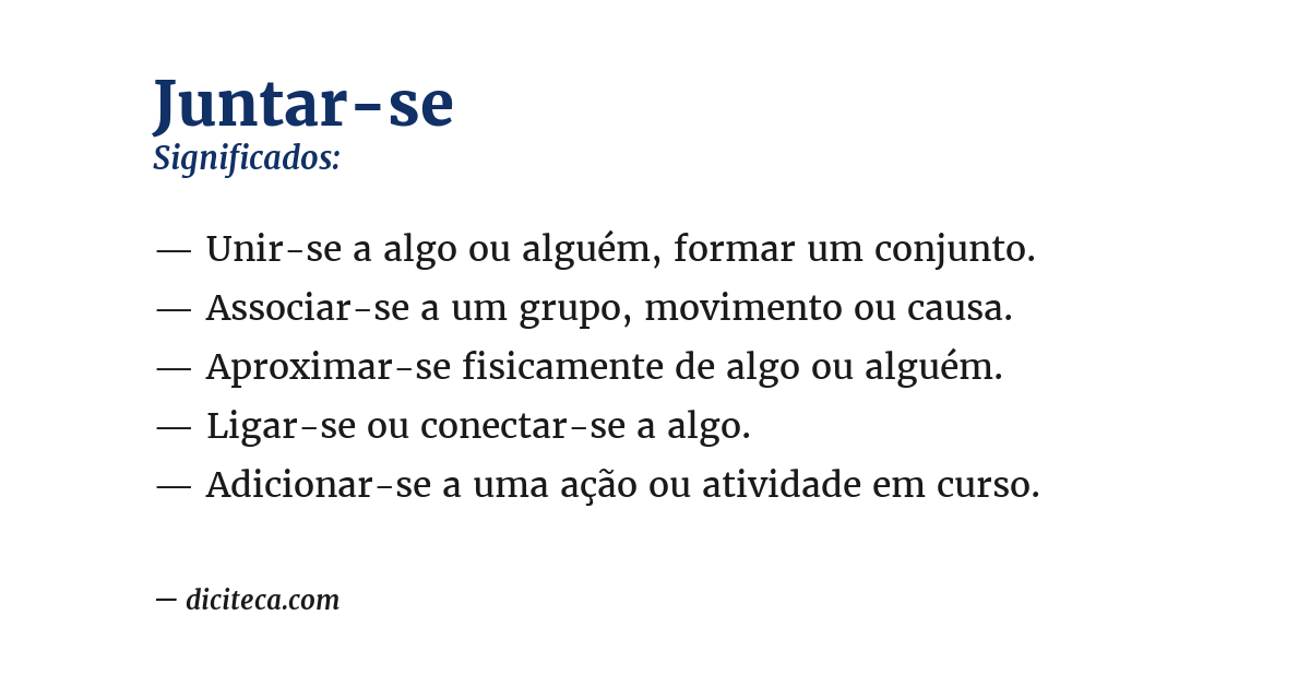 Significado de juntar-se