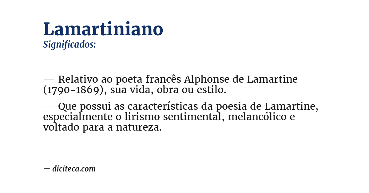 Significado de lamartiniano