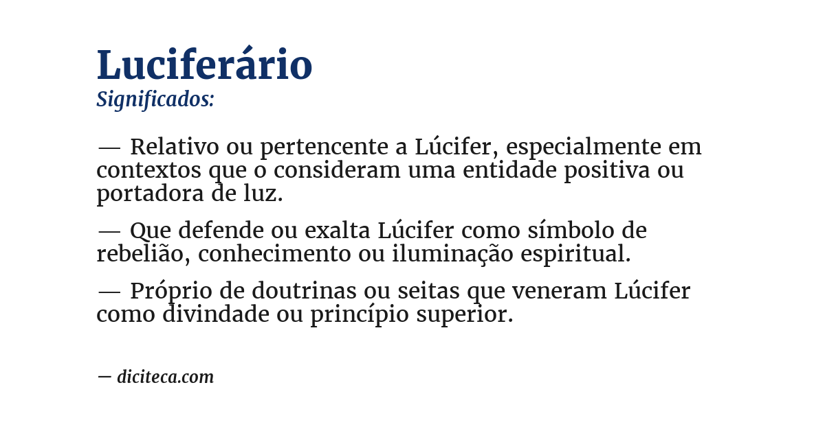Significado de luciferário