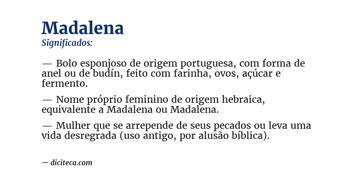 Significado de madalena