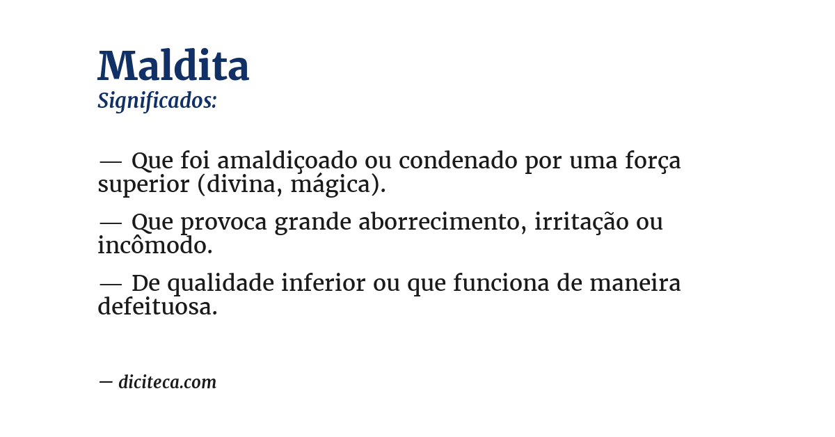 Significado de maldita